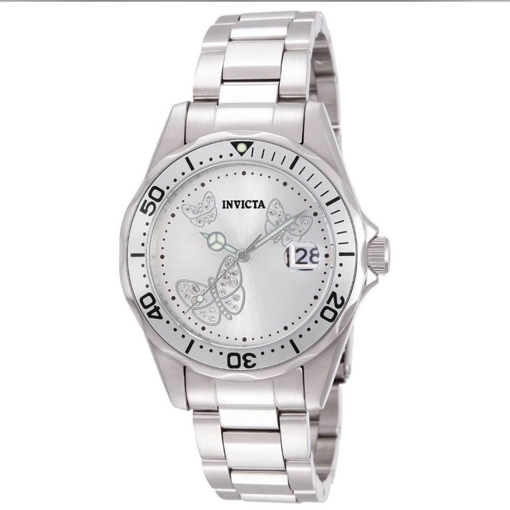 Invicta Angel Butterfly Silver Stainless Steel Watch (12305)